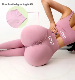 2023 Custom Logo Multicolor Women Nude Feeling Stretch Leggings Workout Fitness Gym Wear athletic Hip Lifting High Waist Yoga Pants