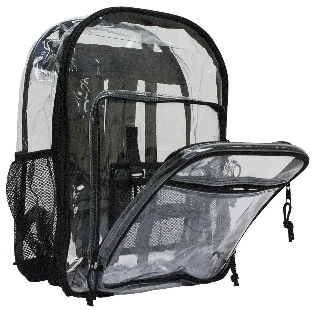 Amaro Rugged Transparent Clear See-Through Backpack