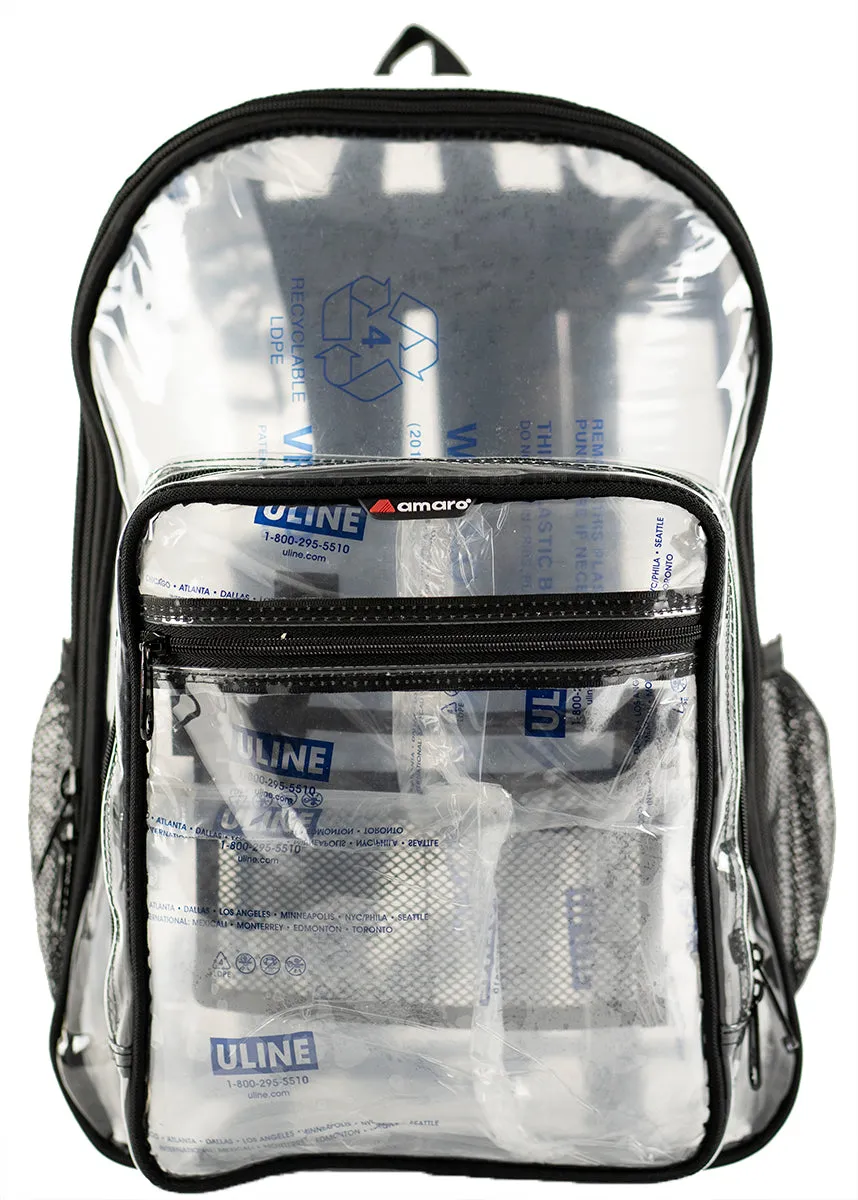 Amaro Rugged Transparent Clear See-Through Backpack