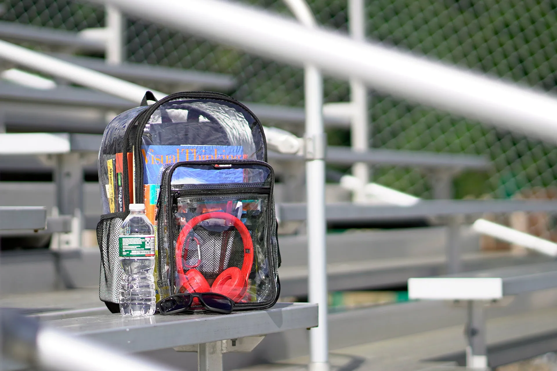 Amaro Rugged Transparent Clear See-Through Backpack