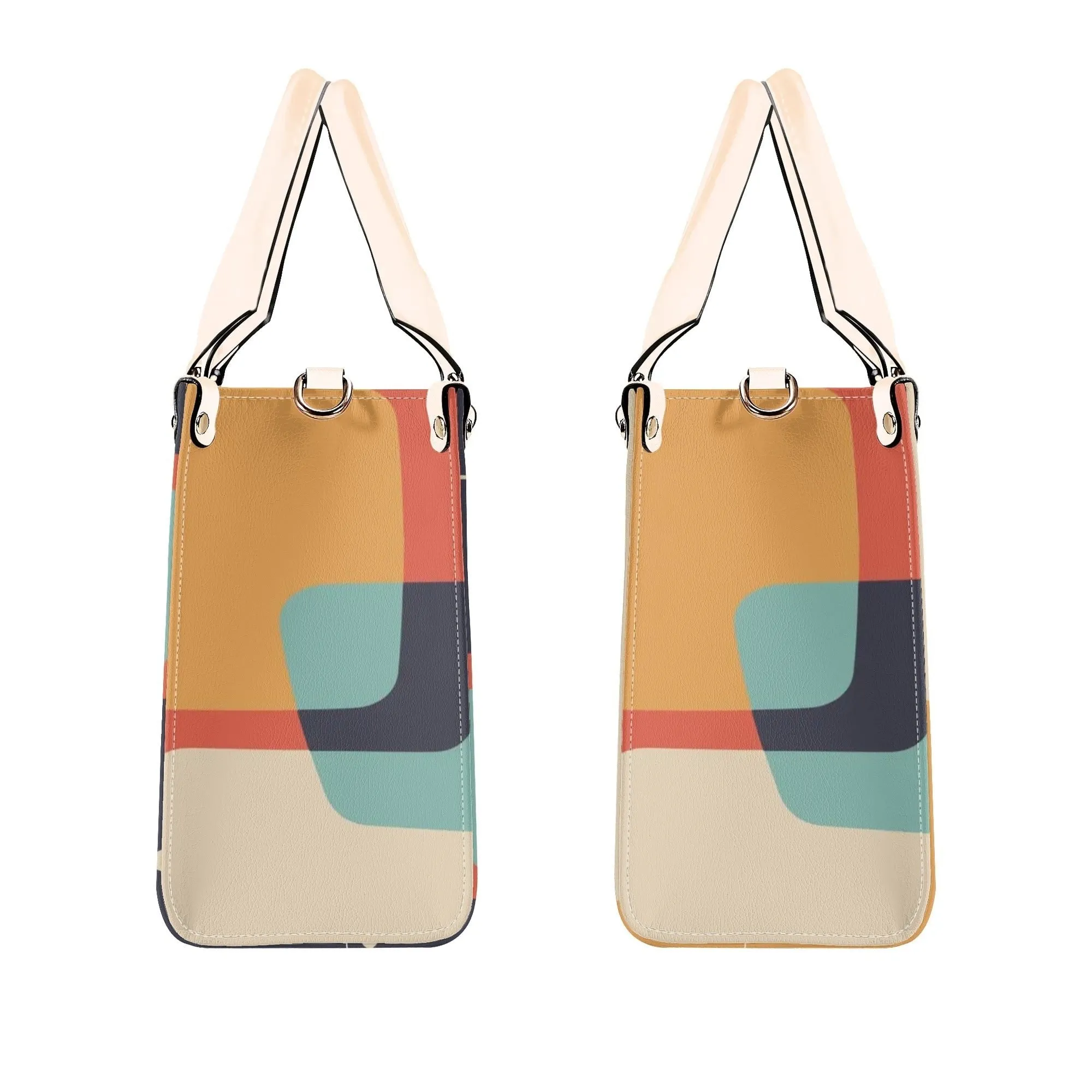 Atomic Cat Mid Century Modern Satchel, Retro Geometric Handbag