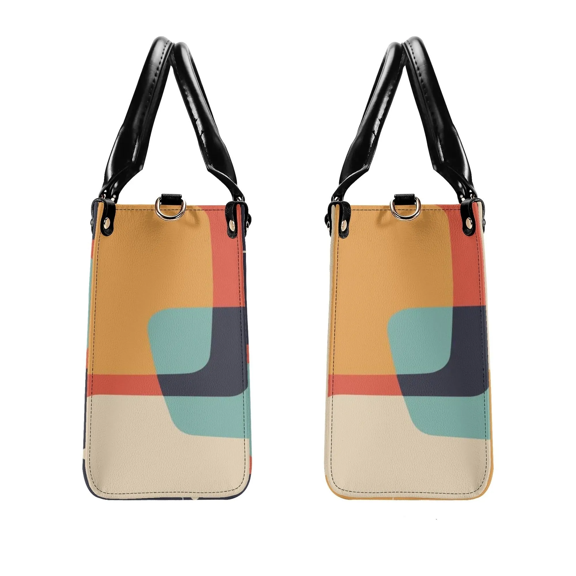 Atomic Cat Mid Century Modern Satchel, Retro Geometric Handbag