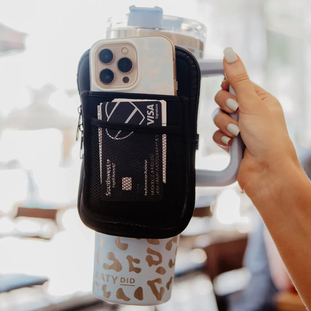 BLACK TUMBLER ZIPPER POUCH