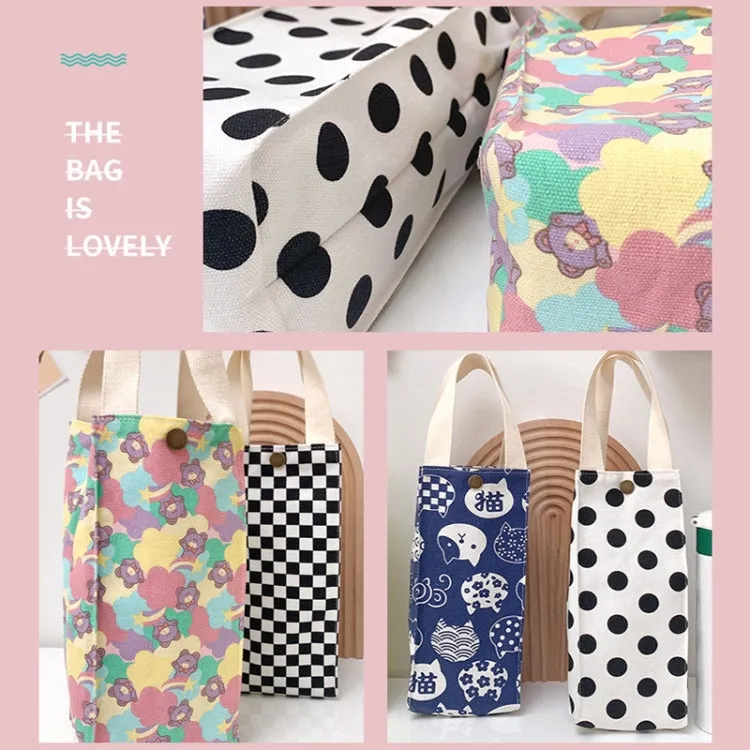 Canvas Thermos Cup Protective Cover Universal Water Bottle Tote Bag Water, Specification: White