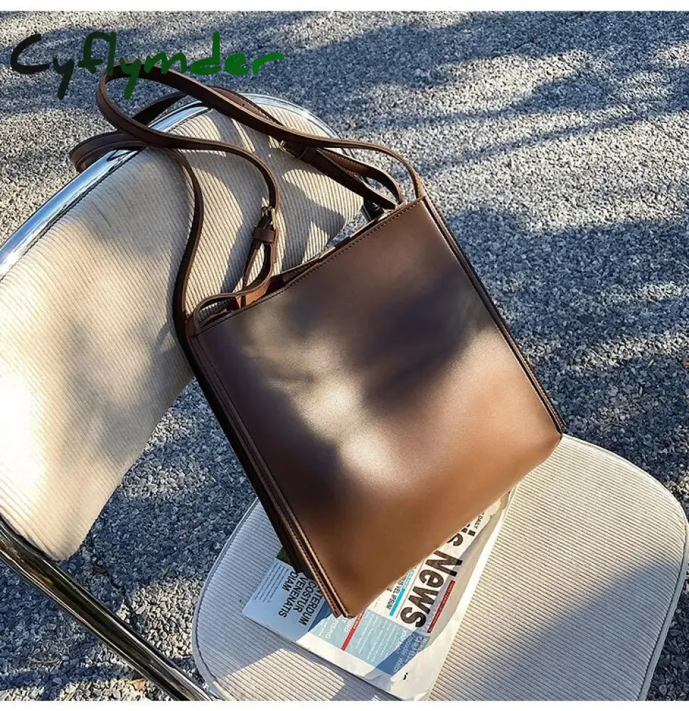 Cyflymder Vintage Fashion Female Tote New High Quality PU Leather Women's Designer hasp Handbag High capacity Shoulder Messenger Bag