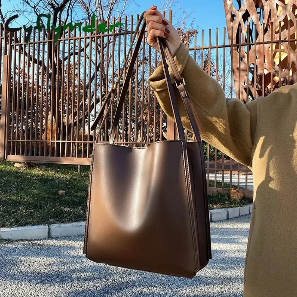 Cyflymder Vintage Fashion Female Tote New High Quality PU Leather Women's Designer hasp Handbag High capacity Shoulder Messenger Bag