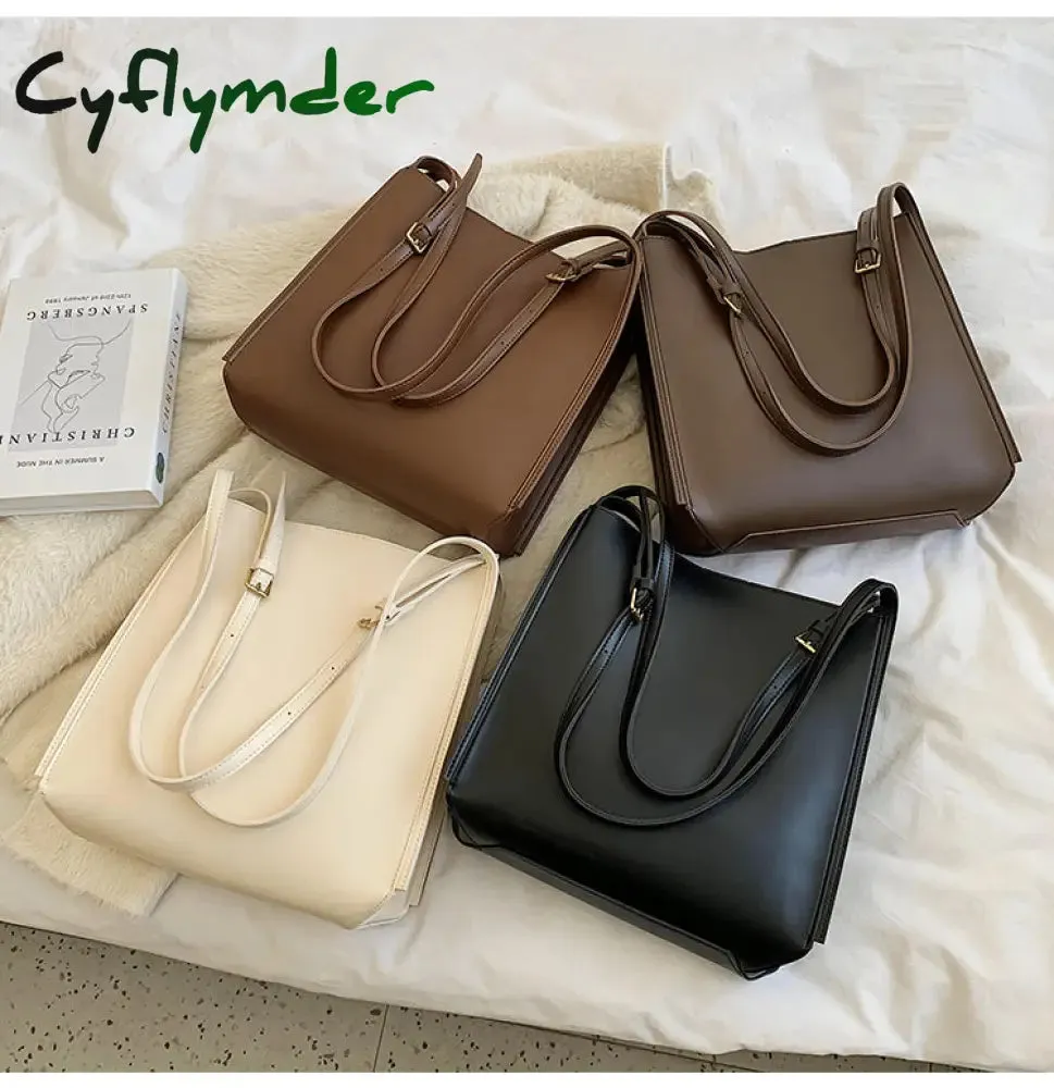 Cyflymder Vintage Fashion Female Tote New High Quality PU Leather Women's Designer hasp Handbag High capacity Shoulder Messenger Bag