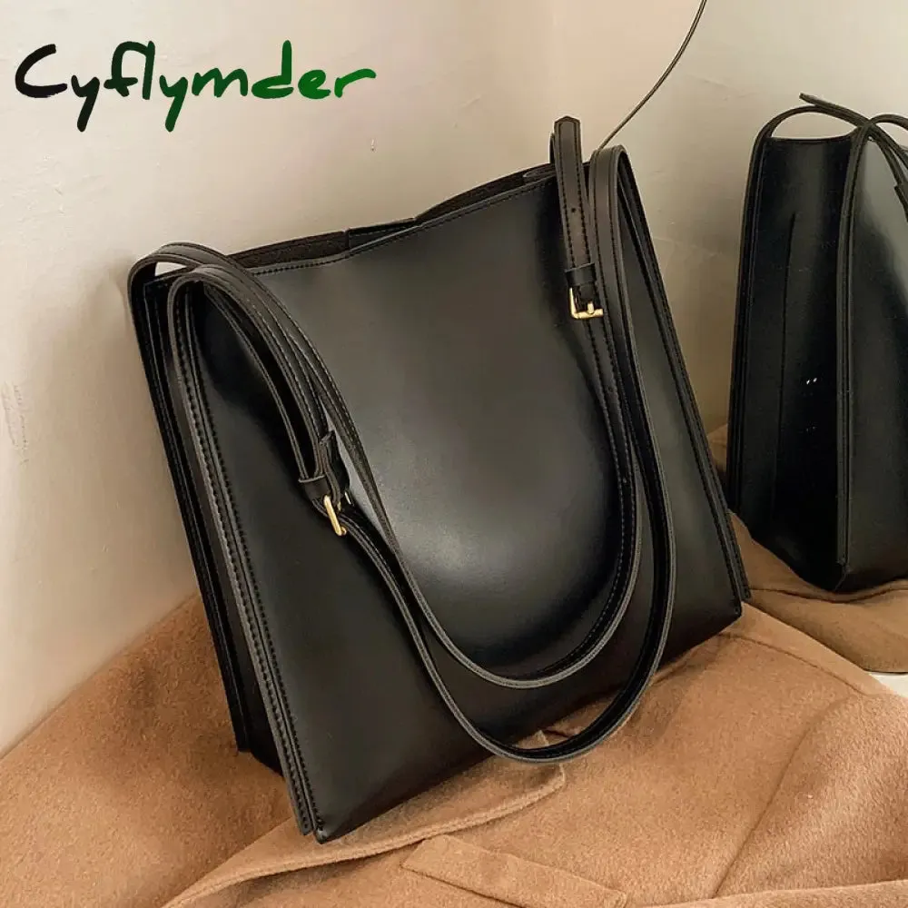 Cyflymder Vintage Fashion Female Tote New High Quality PU Leather Women's Designer hasp Handbag High capacity Shoulder Messenger Bag