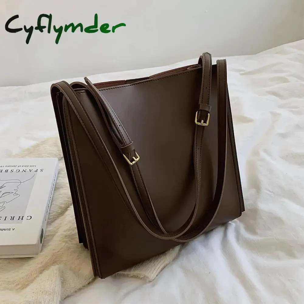 Cyflymder Vintage Fashion Female Tote New High Quality PU Leather Women's Designer hasp Handbag High capacity Shoulder Messenger Bag