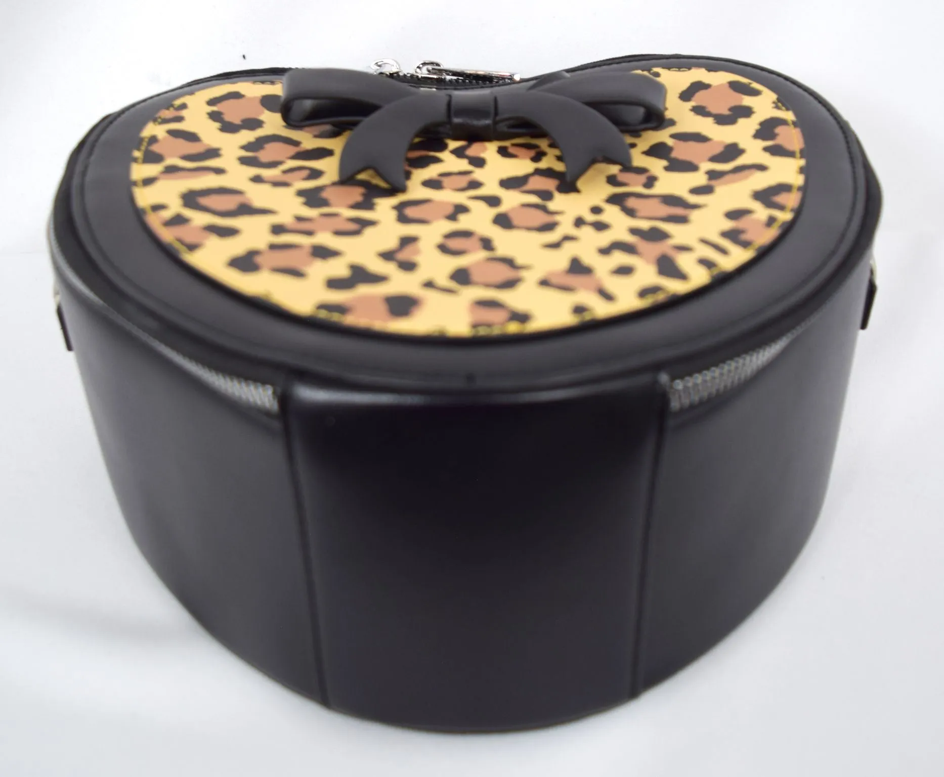 Dancing Days Retro 50s Rockabilly Heart Leopard and Black Small Handbag