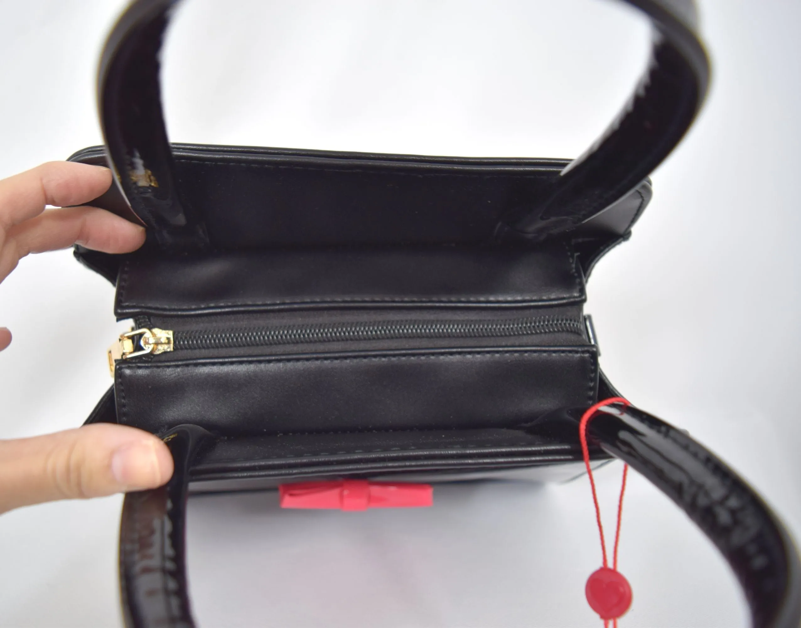 Dancing Days Retro Vintage English Rose Handbag with Bow - Black