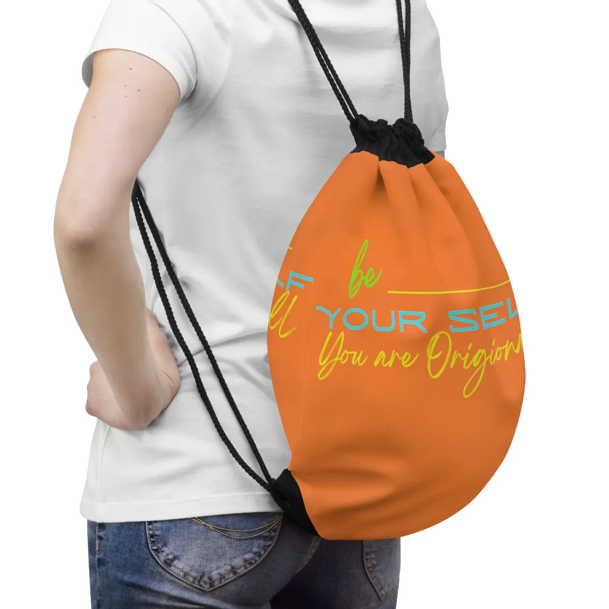 Drawstring Bag ( Be Yourself  Orange )
