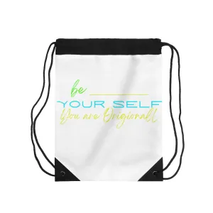 Drawstring Bag ( Be Yourself  White )