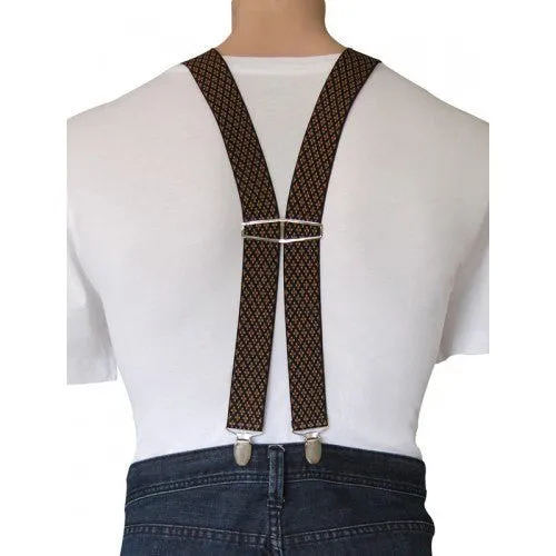 JERRY - Mens Navy, Orange & White Braces