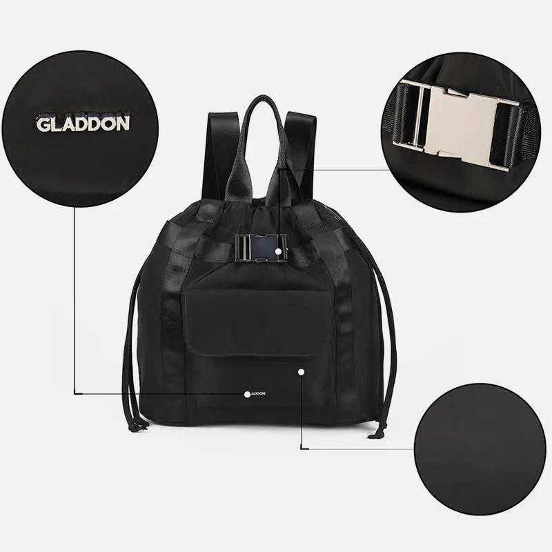 Lightweight Nylon Drawstring Backpack Tote Travel Daypack