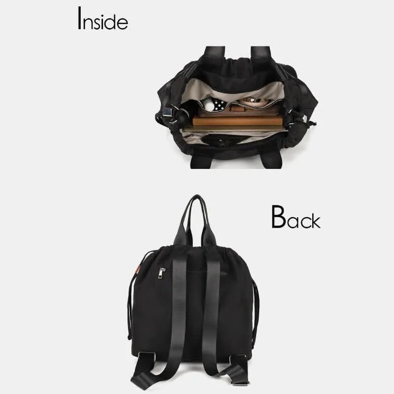 Lightweight Nylon Drawstring Backpack Tote Travel Daypack