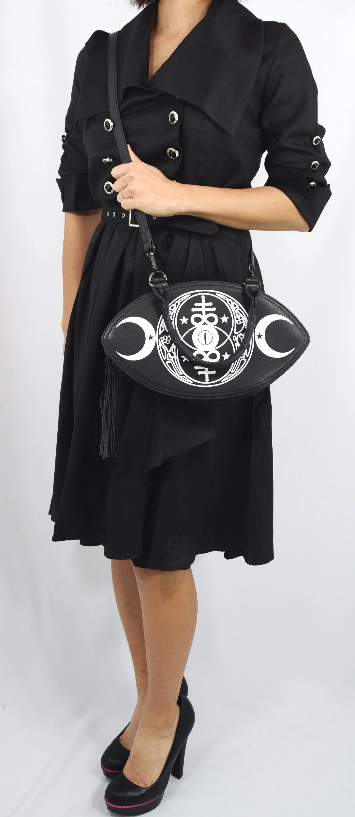 New Moon Bag Gothic Occult Moon Magick & Leviathan cross Crossbody Handbag