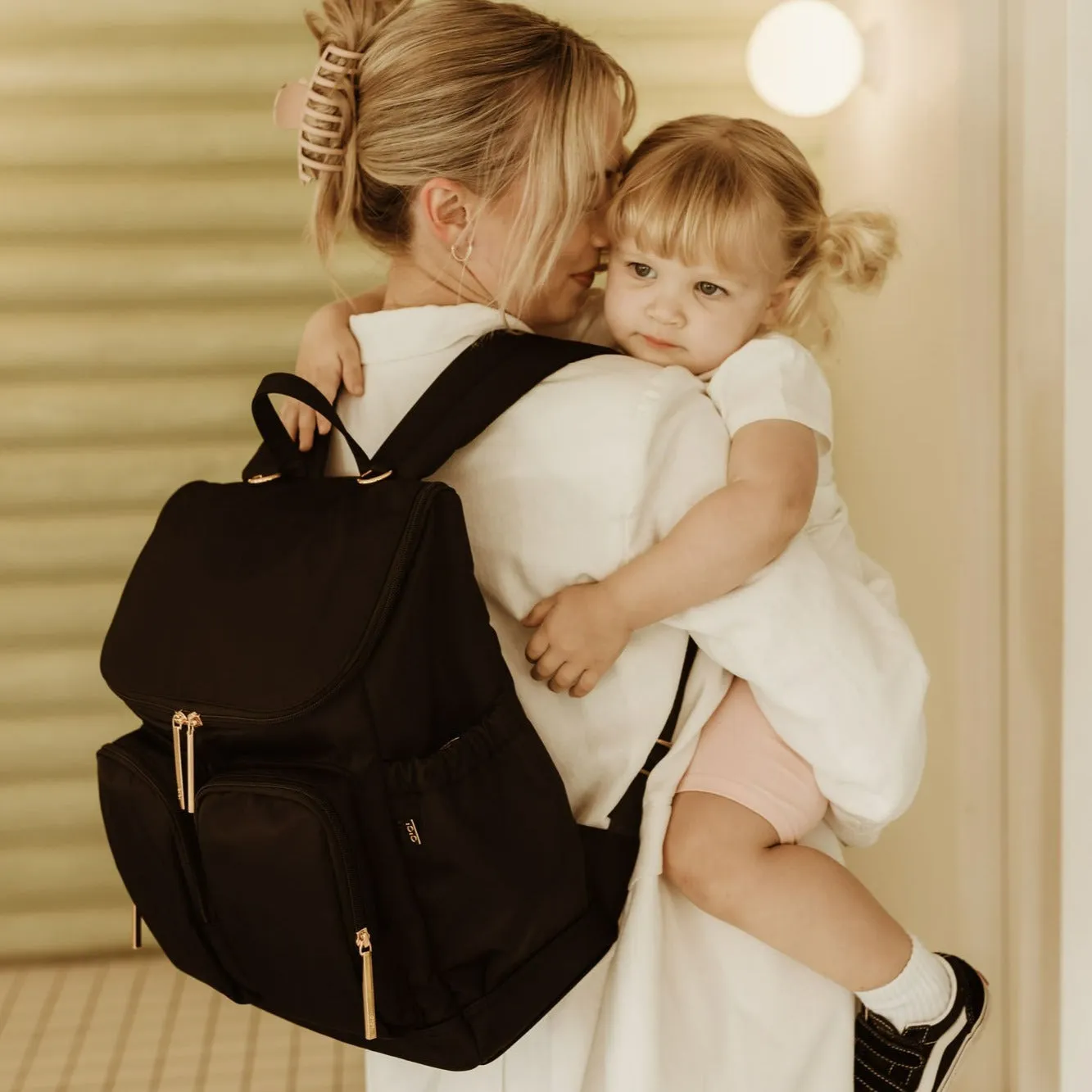 Oioi Signature Diaper Backpack - Black Nylon