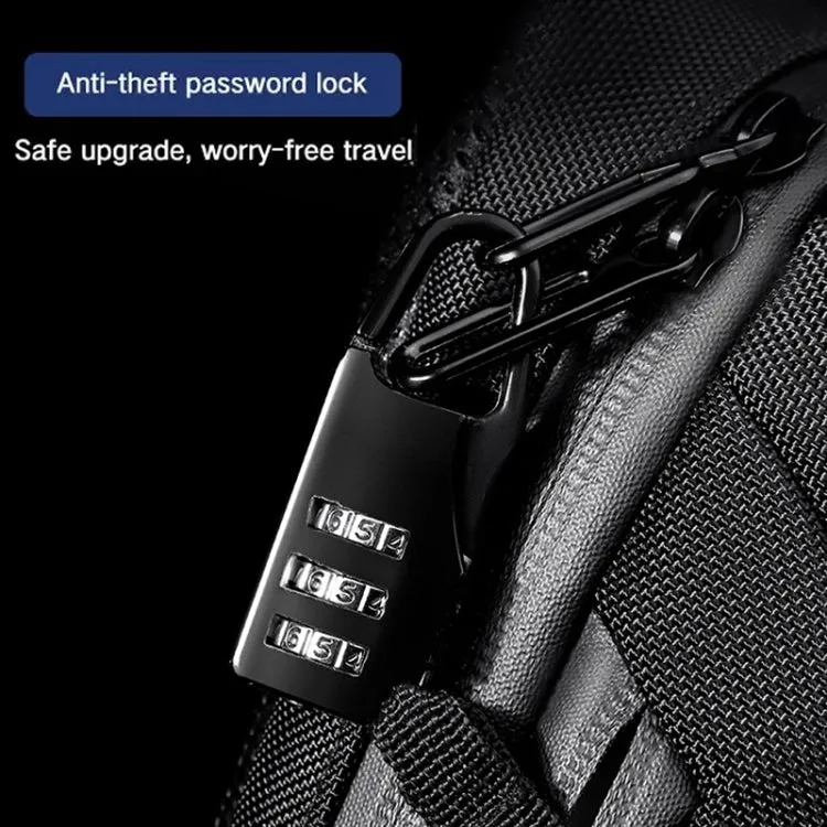 Ozuko 9315 Outdoor Waterproof Men Business Chest Bag Anti-theft Shoulder Messenger Bag with External USB Charging Port(Dark Gray)