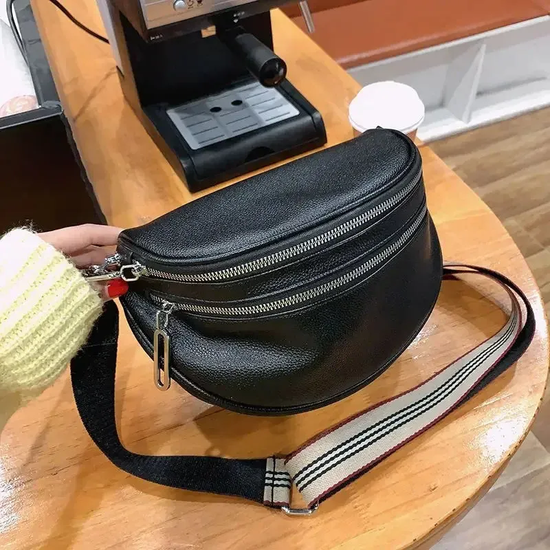 UAKISS  -  Female Retro Black All Match Handbags Casual Simple Punk Y2k Aesthetic Chest Bag Streetwear Trendy Women Shoulder Crossbody Bags