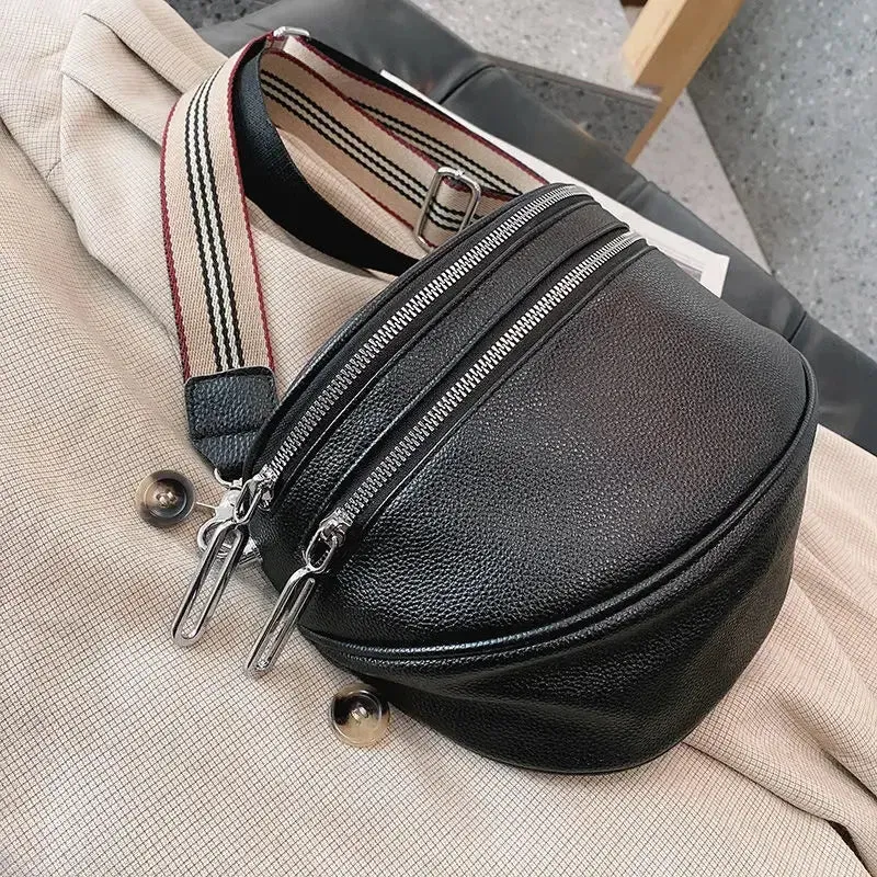 UAKISS  -  Female Retro Black All Match Handbags Casual Simple Punk Y2k Aesthetic Chest Bag Streetwear Trendy Women Shoulder Crossbody Bags
