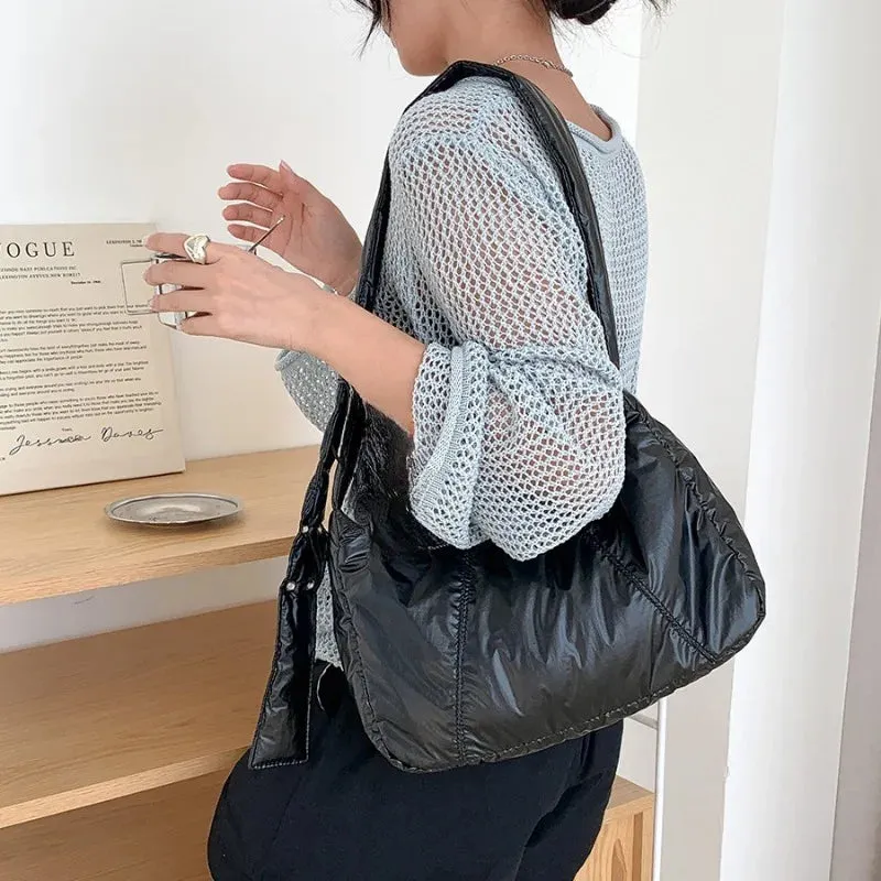 Uakiss Korean Casual Simple Padded Women's Handbags Vintage All Match Y2k Aesthetic Shoulder Bag Trendy Women Fashion Crossbody Bags