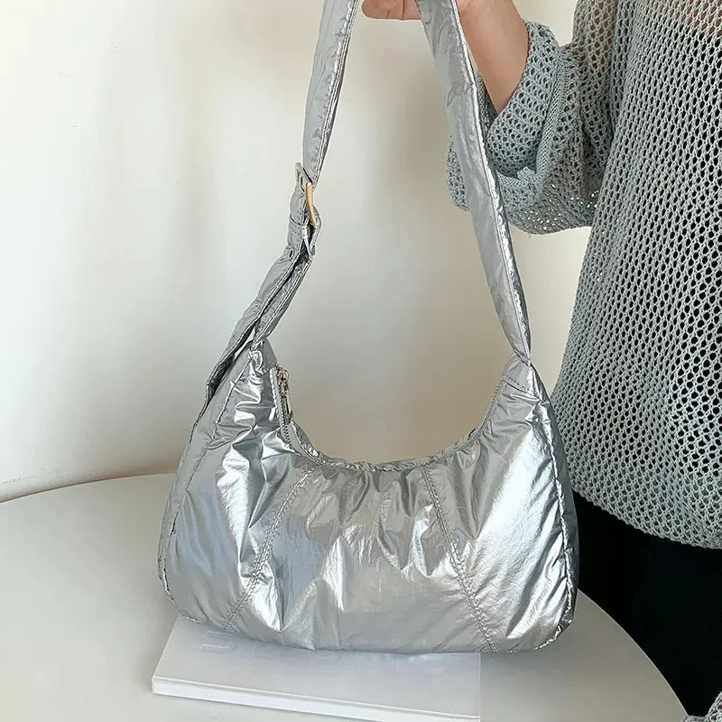 Uakiss Korean Casual Simple Padded Women's Handbags Vintage All Match Y2k Aesthetic Shoulder Bag Trendy Women Fashion Crossbody Bags