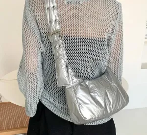 Uakiss Korean Casual Simple Padded Women's Handbags Vintage All Match Y2k Aesthetic Shoulder Bag Trendy Women Fashion Crossbody Bags