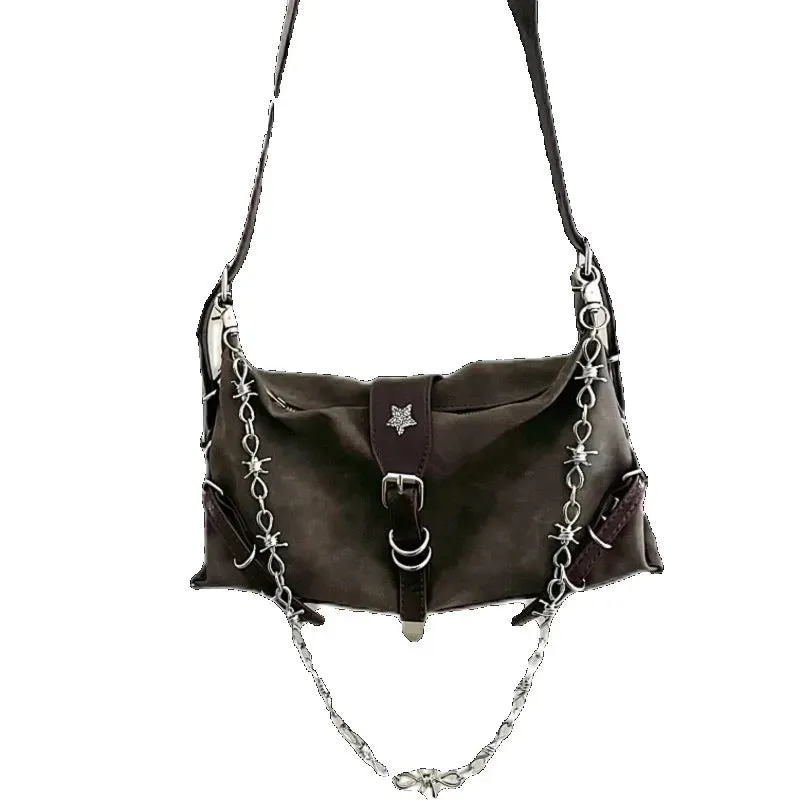 Uakiss Korean Office Lady Casual Vintage Crossbody Bags All Match Y2k Aesthetic Fashion Underarm Bag Trendy Ins Chain Shoulder Handbags