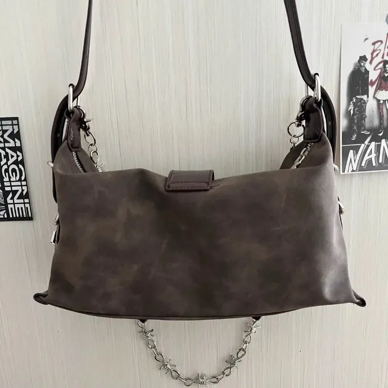 Uakiss Korean Office Lady Casual Vintage Crossbody Bags All Match Y2k Aesthetic Fashion Underarm Bag Trendy Ins Chain Shoulder Handbags