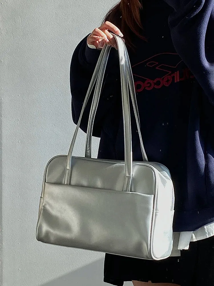 Uakiss Korean Office Lady Solid Simple Women's Handbags Y2k Aesthetic All Match Vintage Shoulder Bags Fashion Casual Underarm Bag