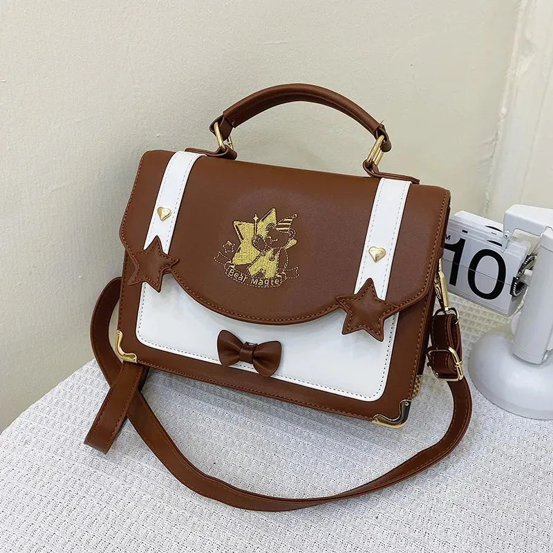 UAKISS  -  New Sweet Cambridge Backpack Fashion JK Uniform Messenger Crossbody Bag Bow Design PU Satchels All Match School Bag сумка