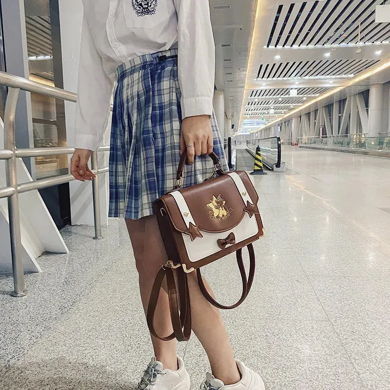 UAKISS  -  New Sweet Cambridge Backpack Fashion JK Uniform Messenger Crossbody Bag Bow Design PU Satchels All Match School Bag сумка