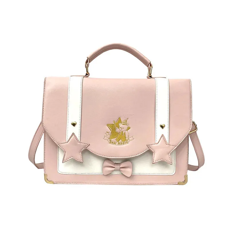 UAKISS  -  New Sweet Cambridge Backpack Fashion JK Uniform Messenger Crossbody Bag Bow Design PU Satchels All Match School Bag сумка