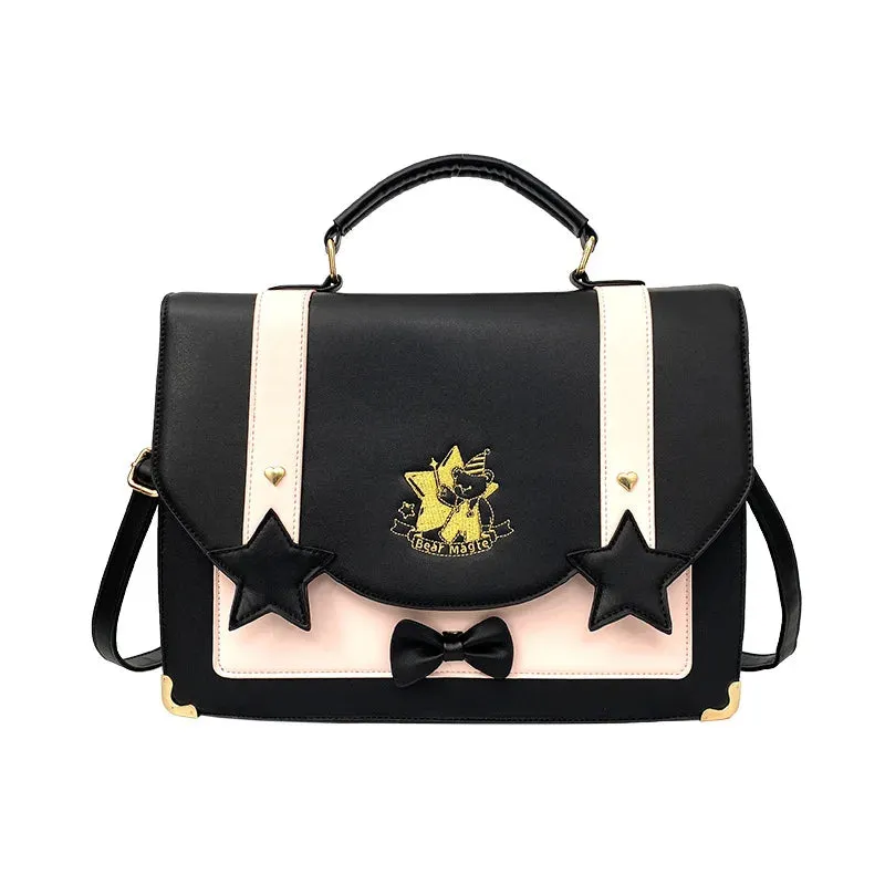 UAKISS  -  New Sweet Cambridge Backpack Fashion JK Uniform Messenger Crossbody Bag Bow Design PU Satchels All Match School Bag сумка